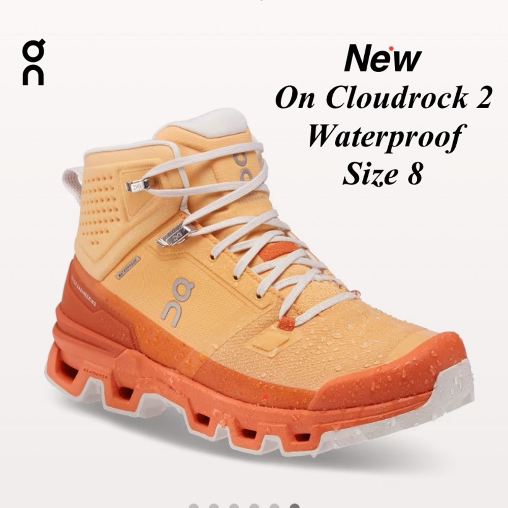 New ON CLOUDROCK WATERPROOF SHOE  Copper / Flare SIZE 8 IN BOX ⭐️⭐️⭐️⭐️⭐️